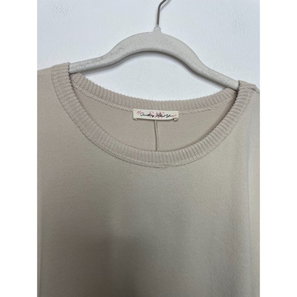 Something About You Oversized Long Sleeve Tunic Sweater Off The Shoulder Ivory - Picture 7 of 15